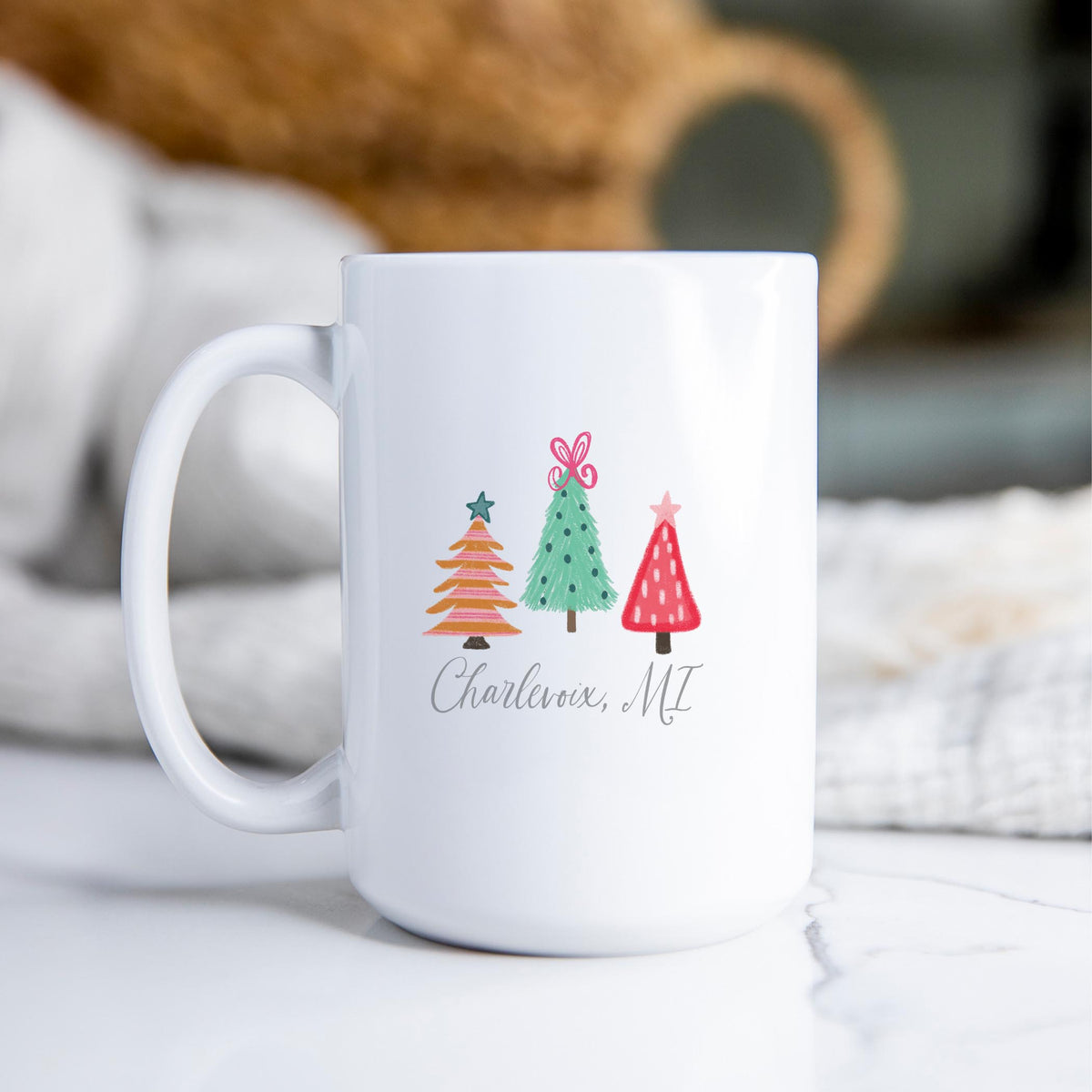 15oz Coffee Mug White-Whimsy Wonderland Charlevoix Michigan -2