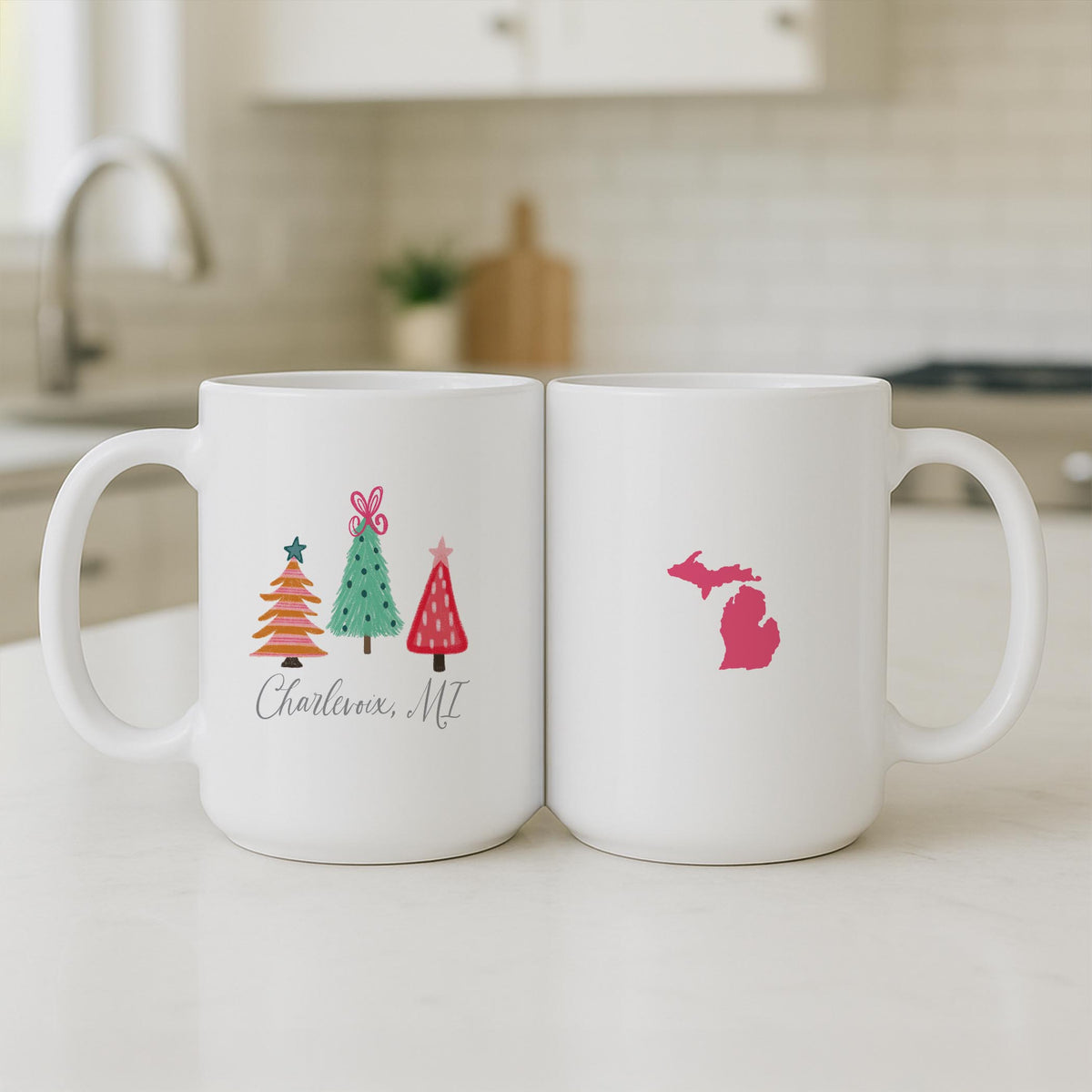 15oz Coffee Mug White-Whimsy Wonderland Charlevoix Michigan -3