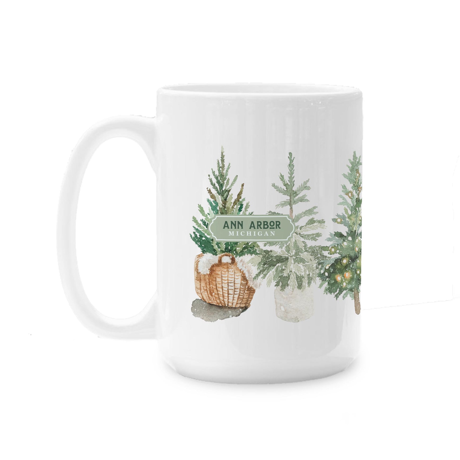 15oz Coffee Mug White-Love+Local Woodland -0