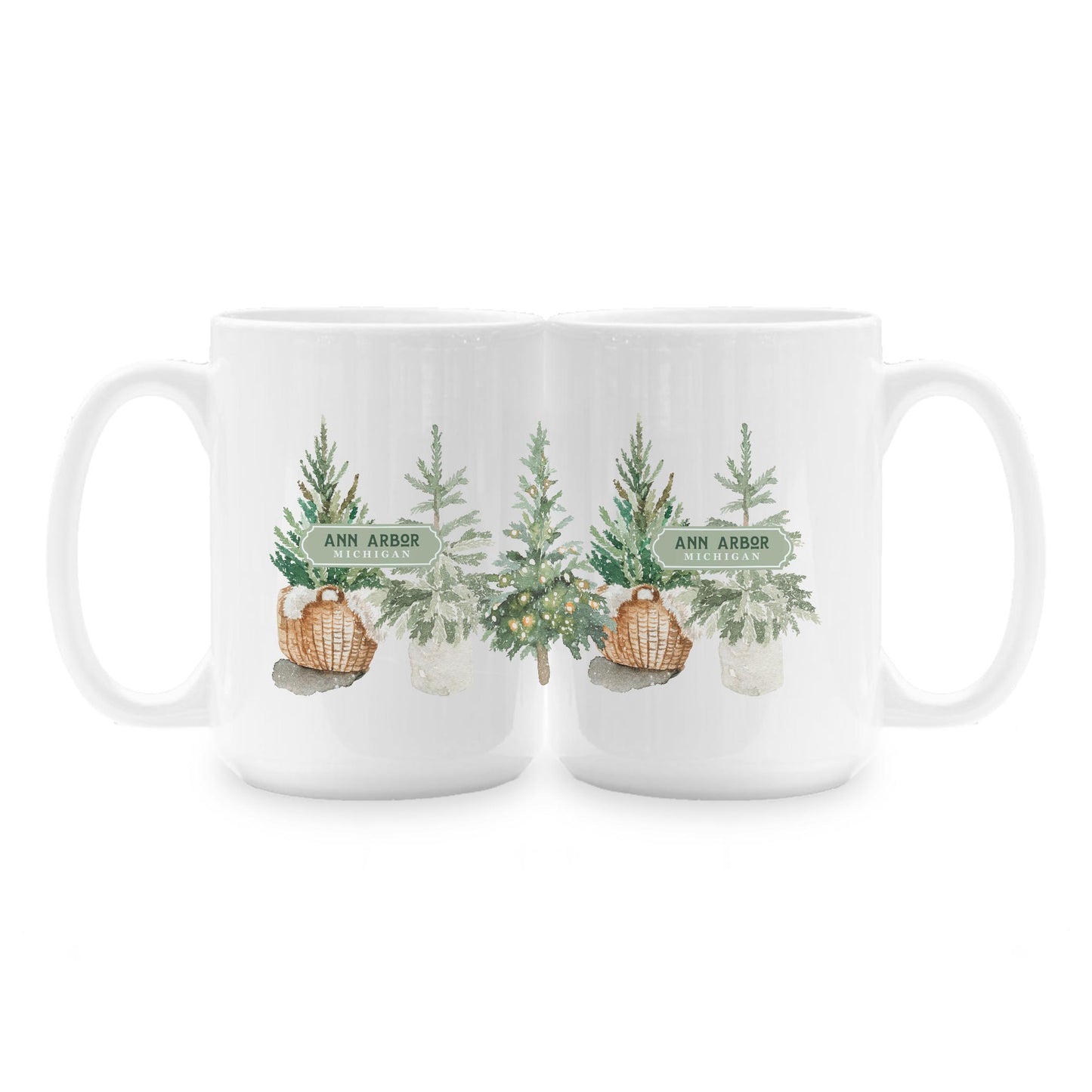 15oz Coffee Mug White-Love+Local Woodland -1