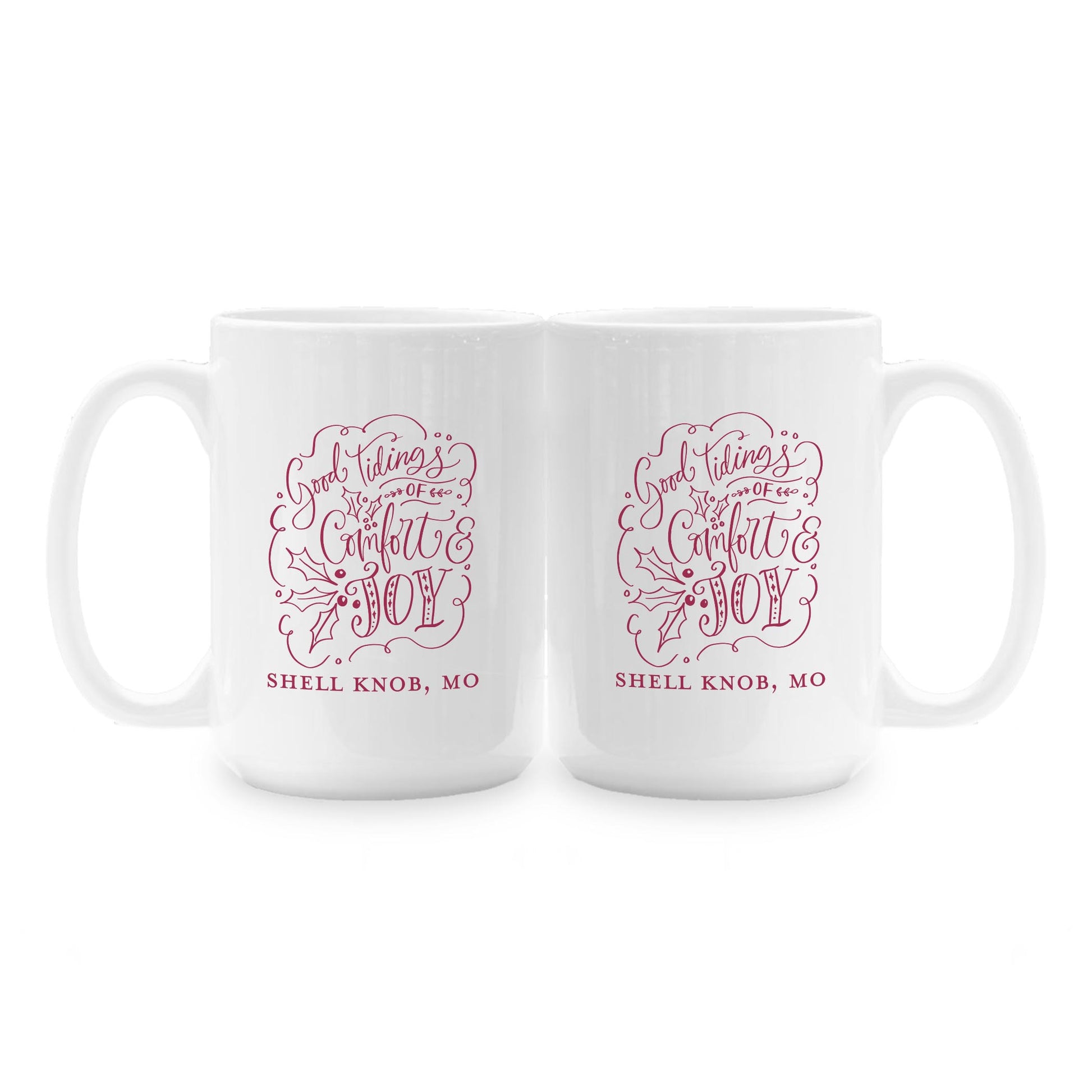 15oz Coffee Mug White-Winterberry Shell Knob Missouri -1
