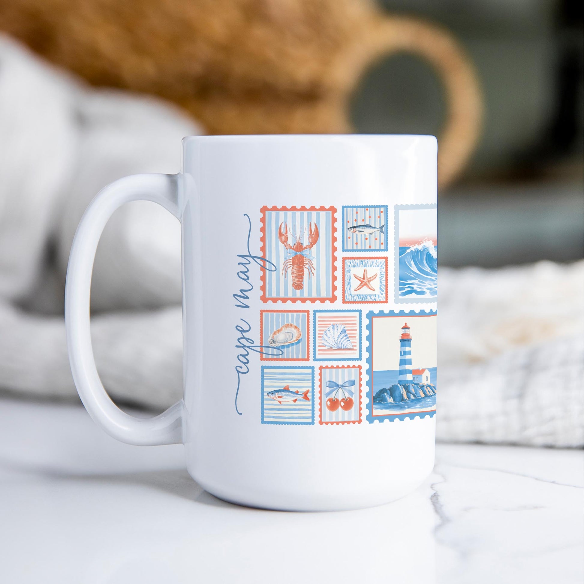 15oz Coffee Mug White-New England Tides Cape May New Jersey -2