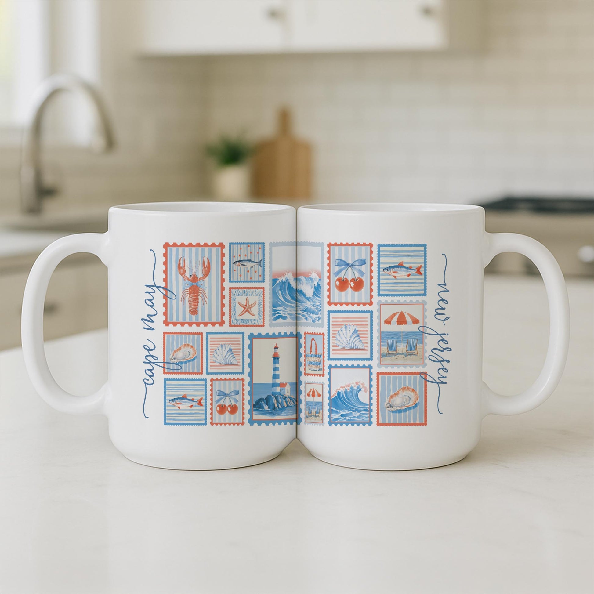15oz Coffee Mug White-New England Tides Cape May New Jersey -3