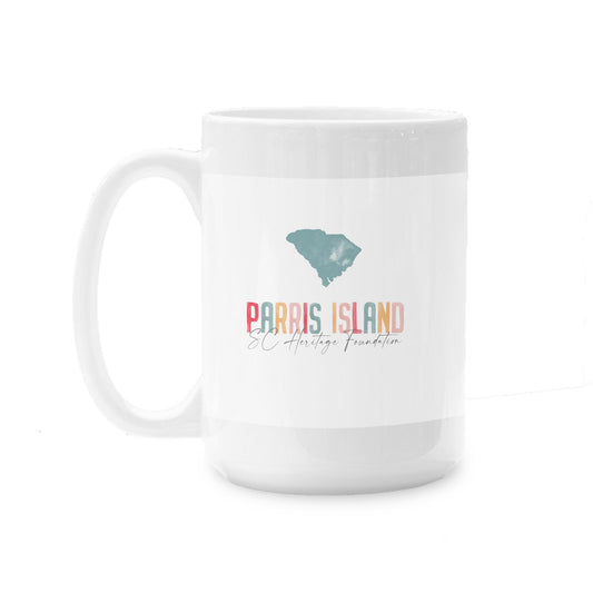 15oz Coffee Mug White-Watercolor City Parris Island SC Heritage Foundation -0