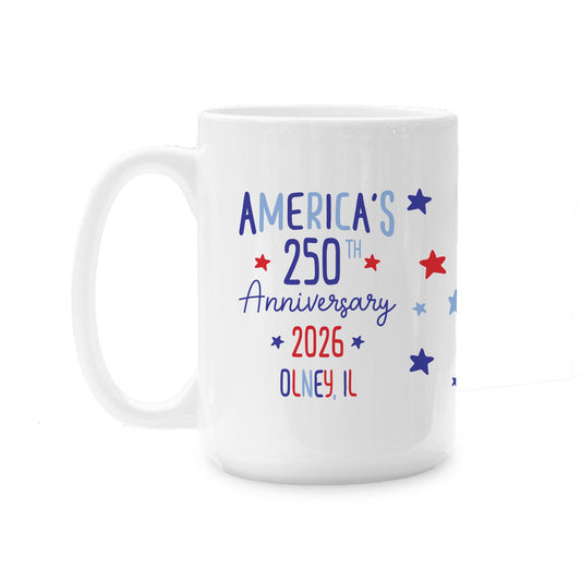15oz Coffee Mug White-4th of July Olney Illinois -0