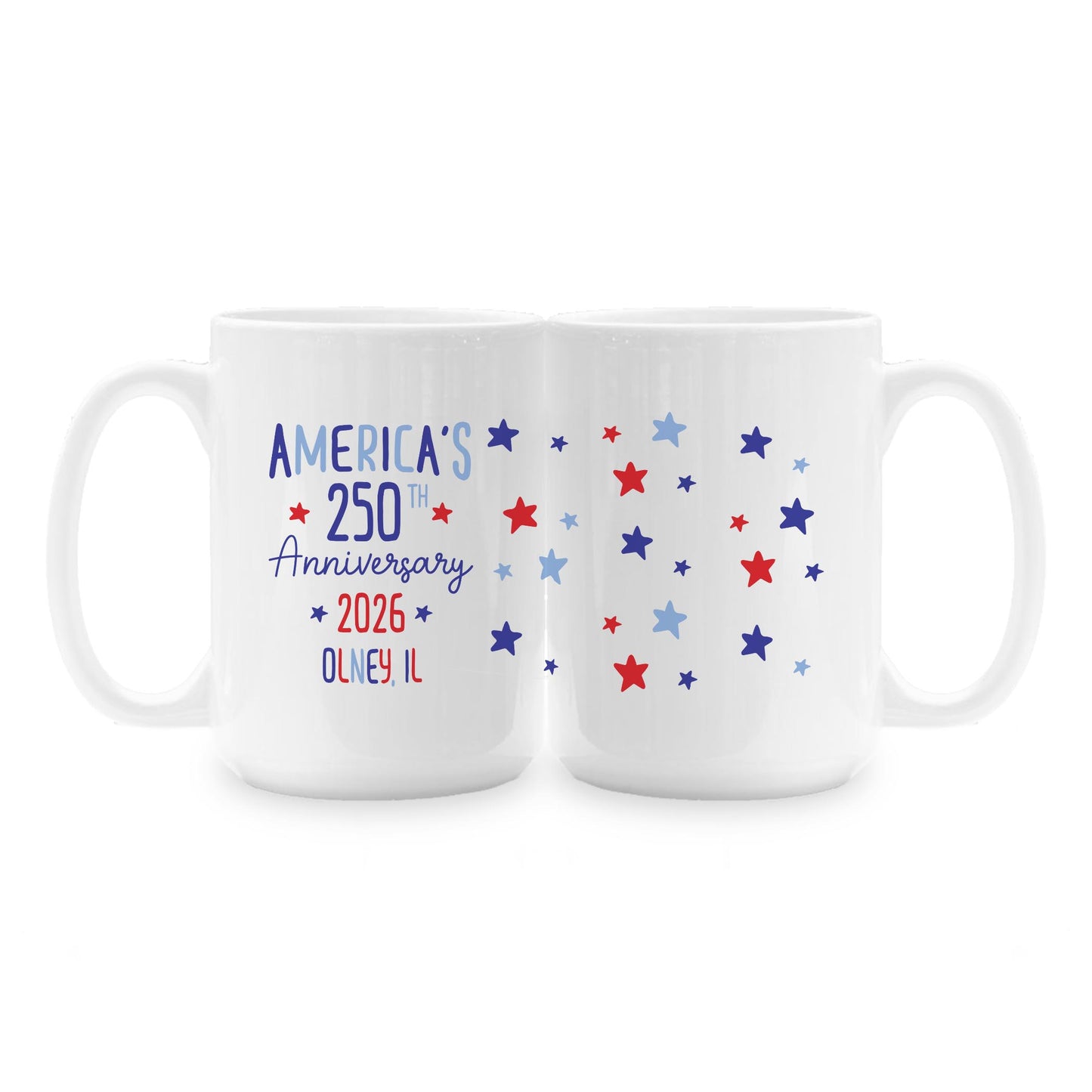 15oz Coffee Mug White-4th of July Olney Illinois -1