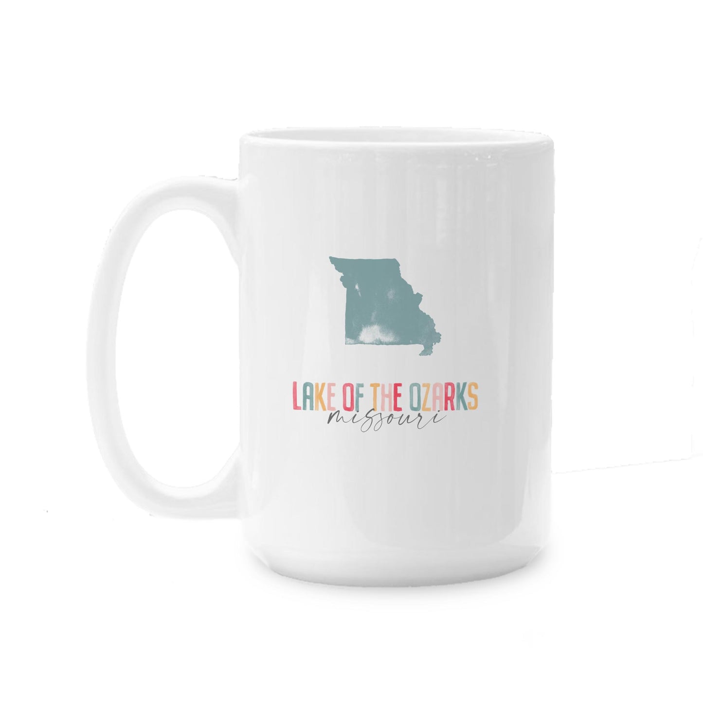 15oz Coffee Mug White-Watercolor City Lake of the Ozarks Missouri -0