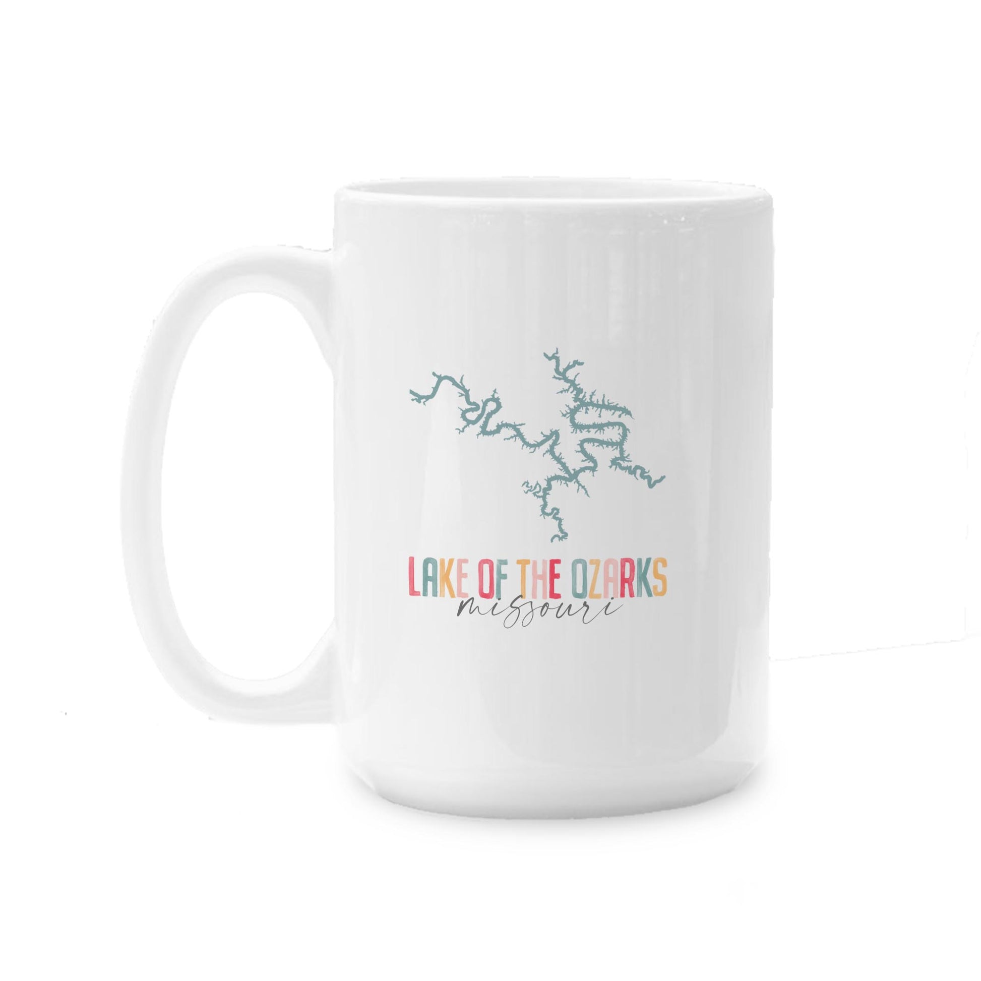 15oz Coffee Mug White-Watercolor City Lake of the Ozarks Missouri -0