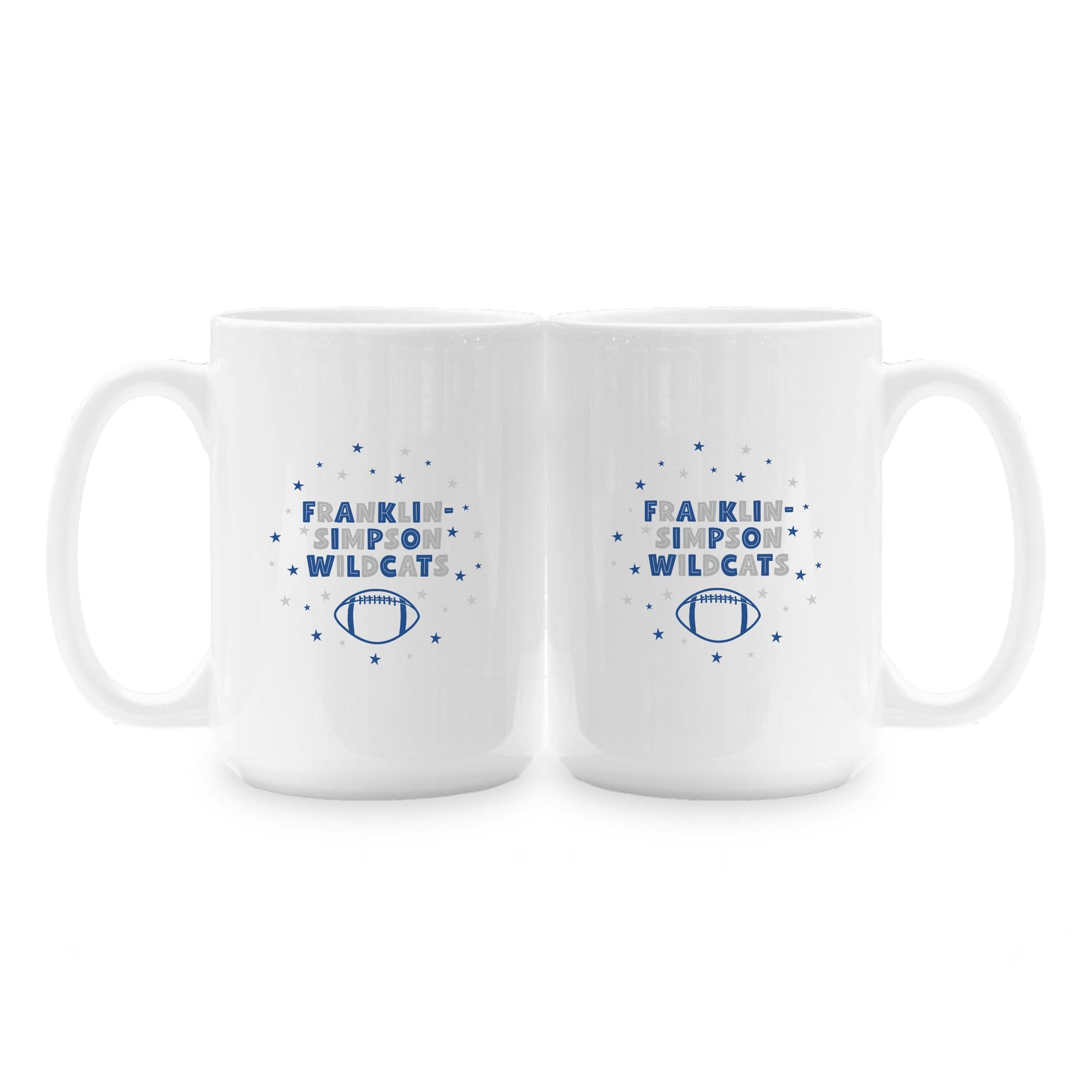 15oz Coffee Mug White-Game Day Stars Franklin-Simpson Wildcats -1