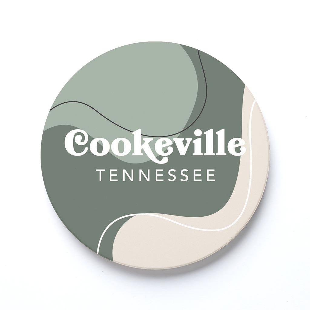 Ceramic Round Coaster-Vingtage Groove Cookeville Tennessee -0