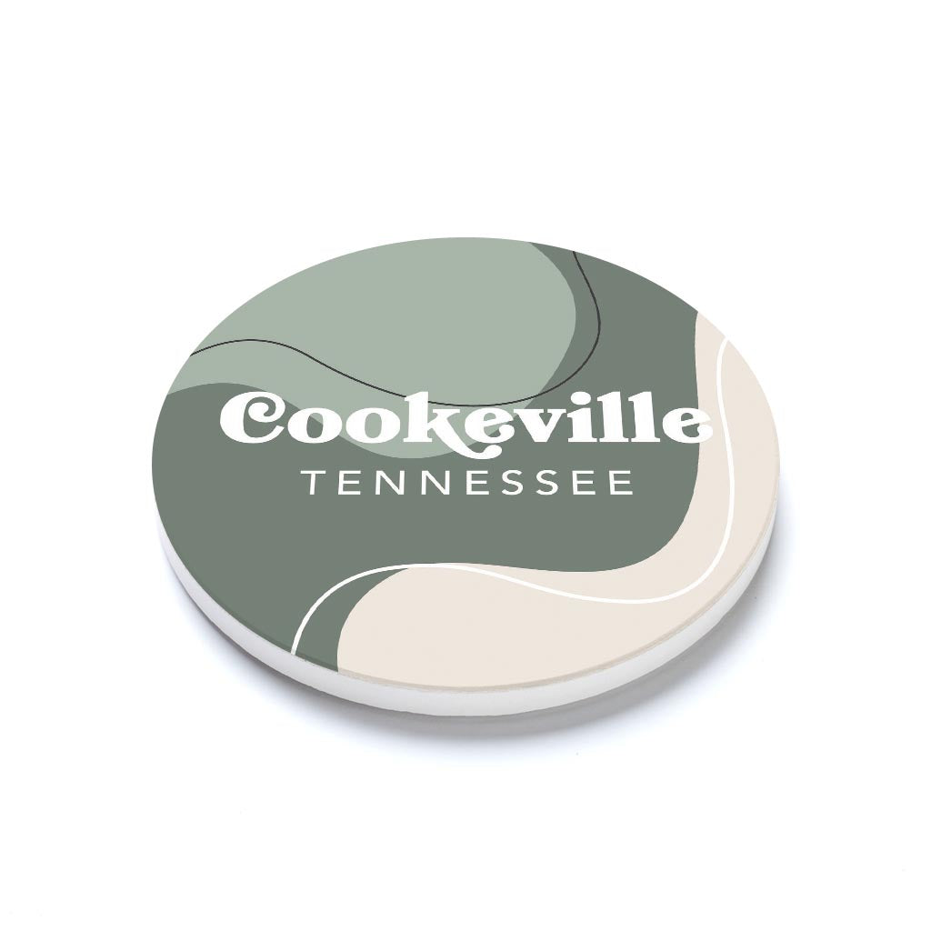 Ceramic Round Coaster-Vingtage Groove Cookeville Tennessee -1