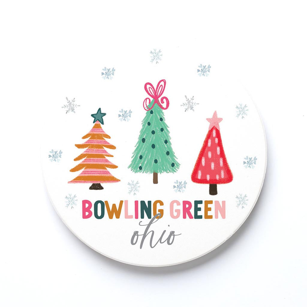 Ceramic Round Coaster-Whimsy Wonderland Bright Bowling Green Ohio -0