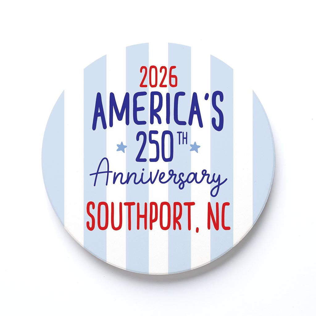 Ceramic Round Coaster-4th of July Southport North Carolina -0