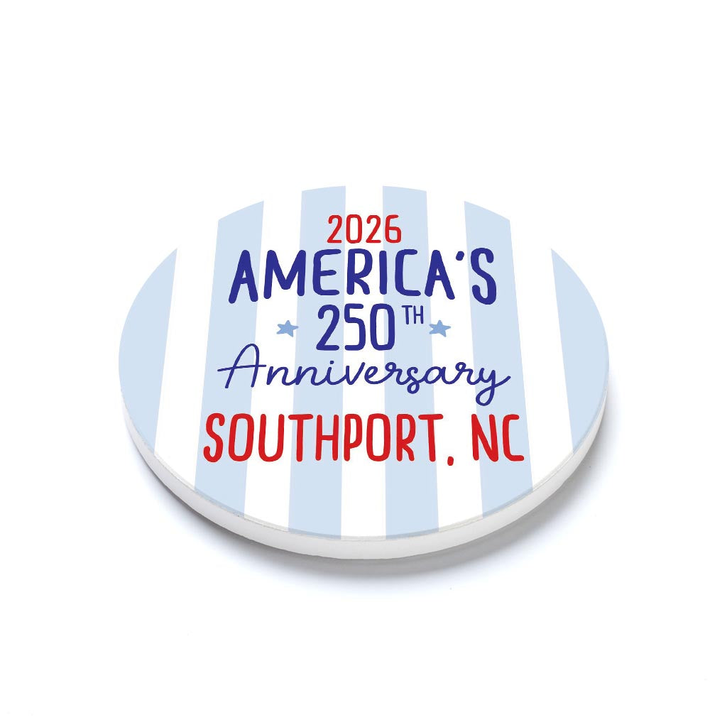 Ceramic Round Coaster-4th of July Southport North Carolina -1