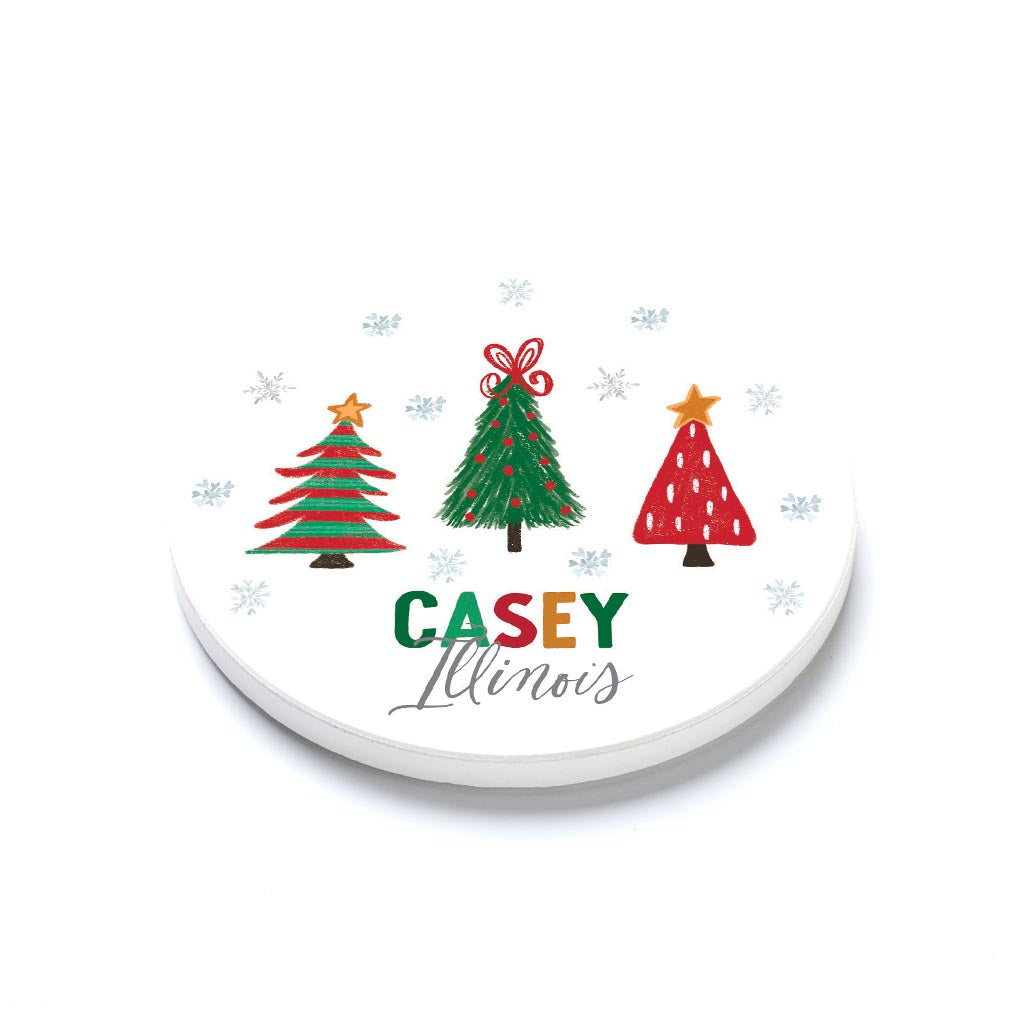 Ceramic Round Coaster-Whimsy Wonderland Traditional Casey Illinois -1