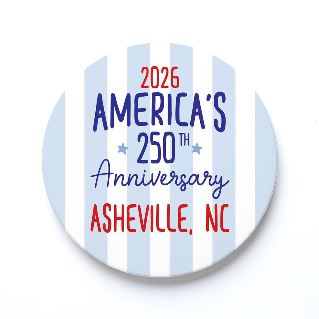 Ceramic Round Coaster-Love+Local 4th of July 250th Anniversary -0