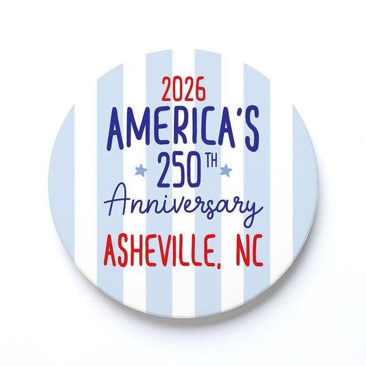 Ceramic Round Coaster-Love+Local 4th of July 250th Anniversary -0