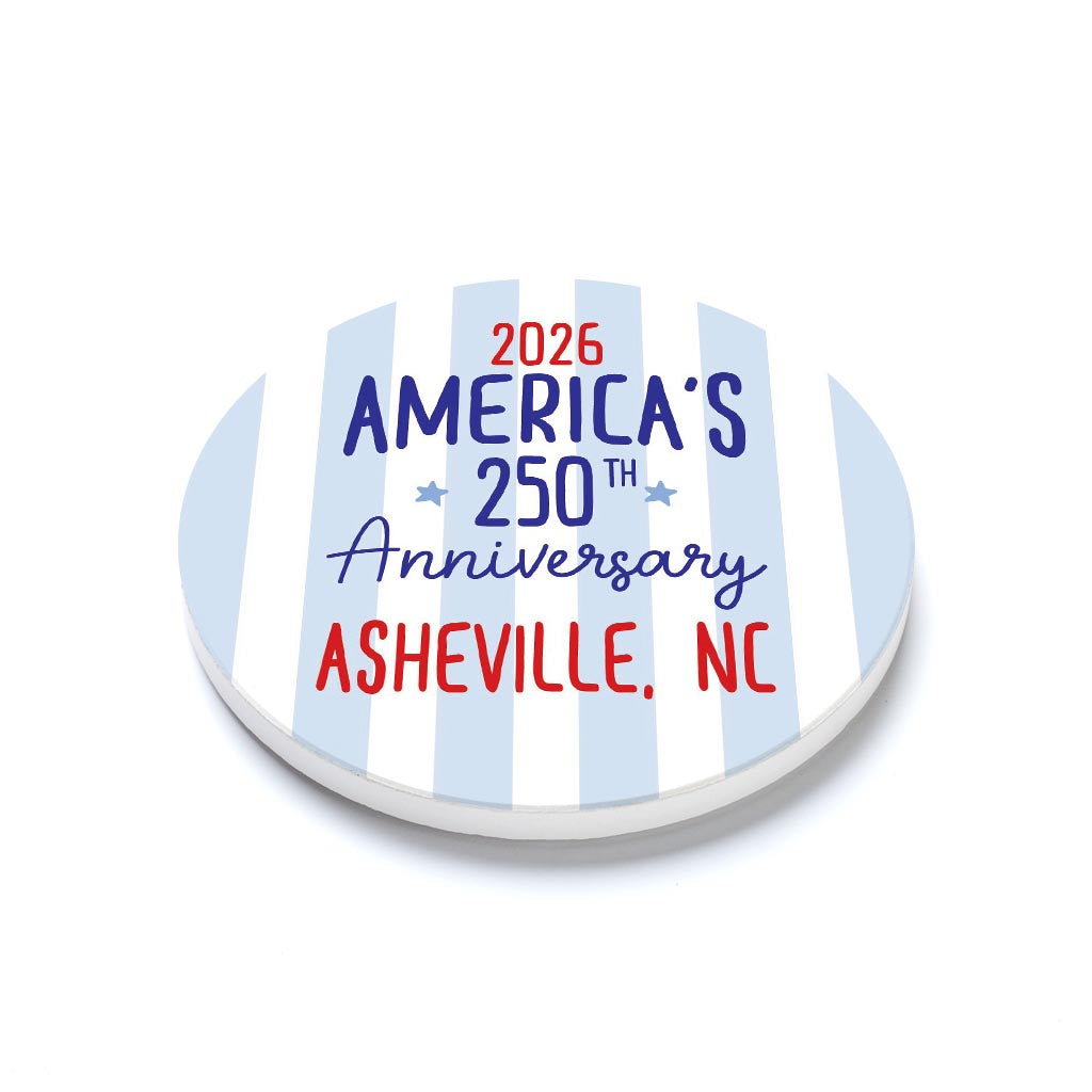 Ceramic Round Coaster-Love+Local 4th of July 250th Anniversary -1
