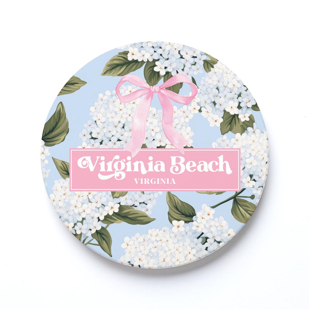 Ceramic Round Coaster-Love+Local Hydrangea Cottage -0