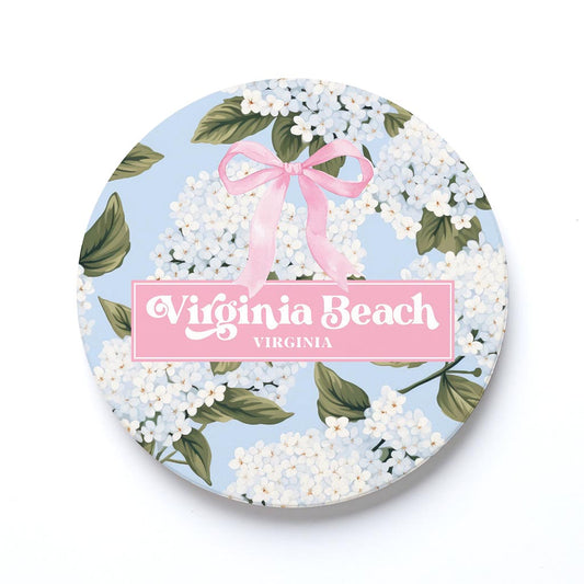 Ceramic Round Coaster-Love+Local Hydrangea Cottage -0