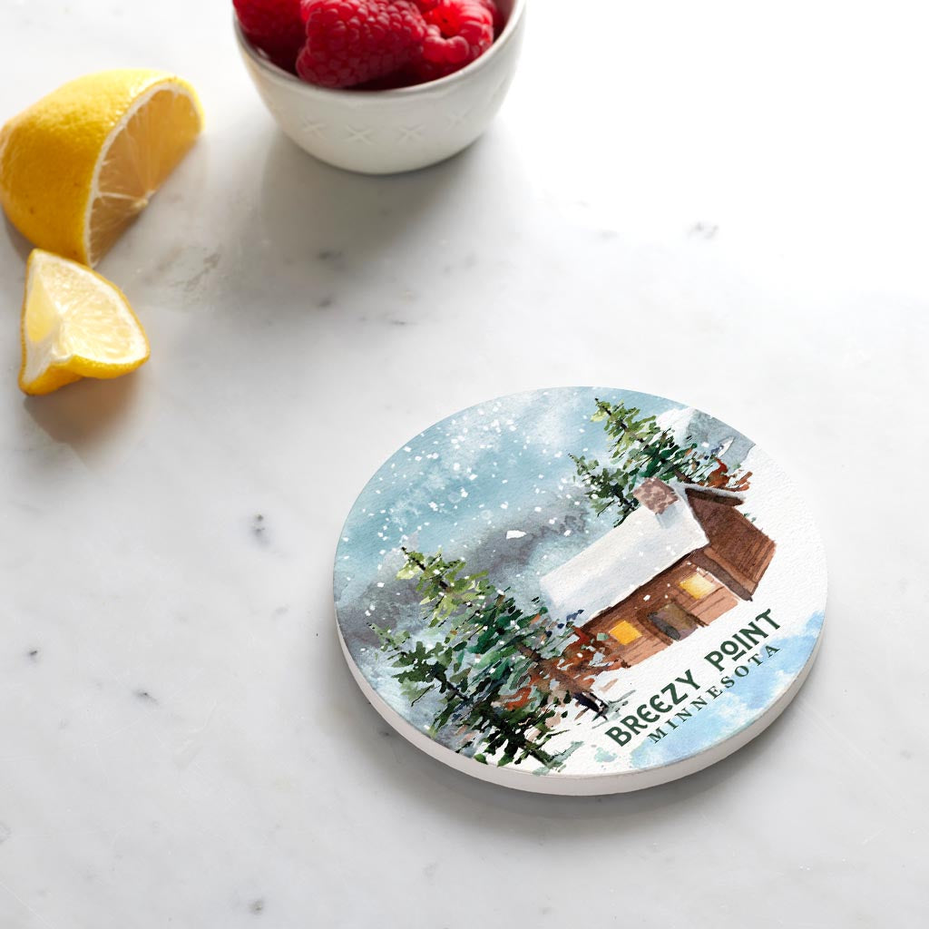 Ceramic Round Coaster-Love+Local Woodland -3