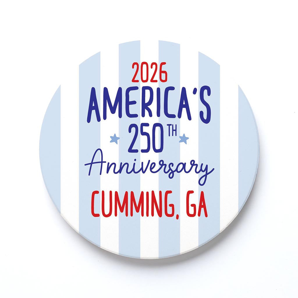 Ceramic Round Coaster-4th of July Cumming Georgia -0