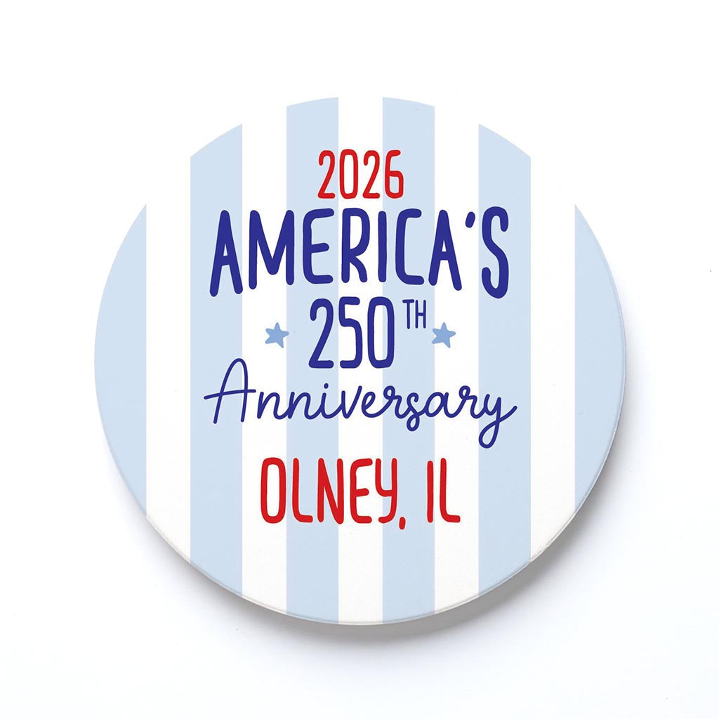 Ceramic Round Coaster-4th of July Olney Illinois -0