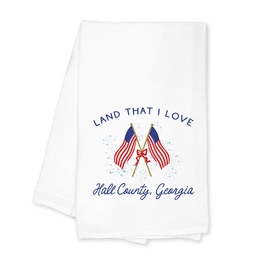 Cotton Tea Towel White-American Summer Hall County Georgia -0