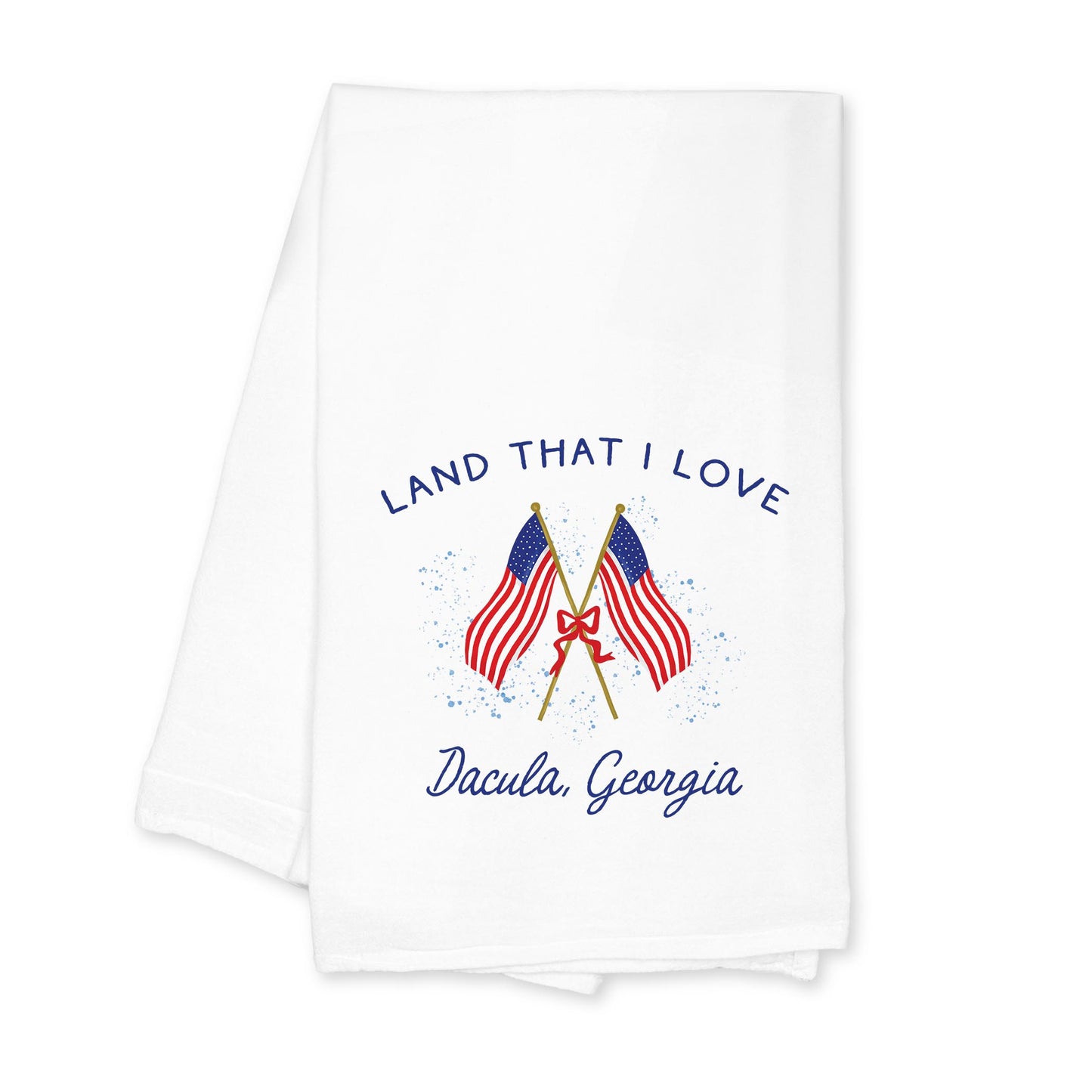 Cotton Tea Towel White-American Summer Dacula Georgia -0