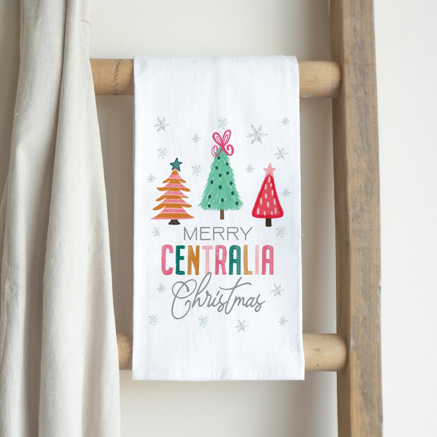 Cotton Tea Towel White-Whimsy Wonderland Bright Centralia  -2