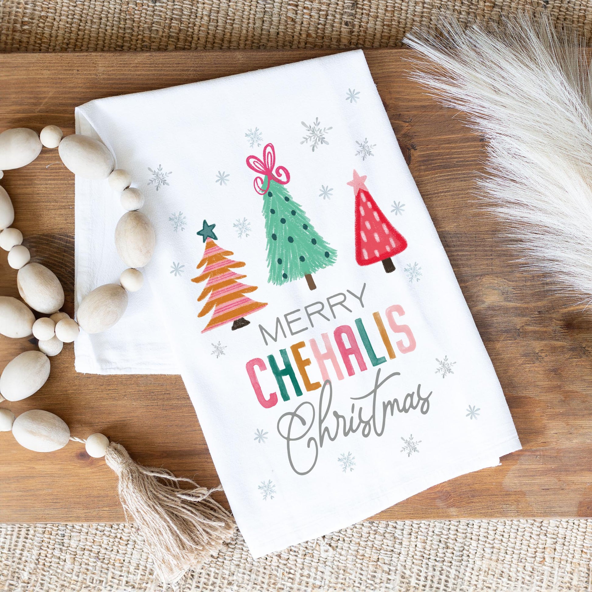 Cotton Tea Towel White-Whimsy Wonderland Bright Chehalis  -1