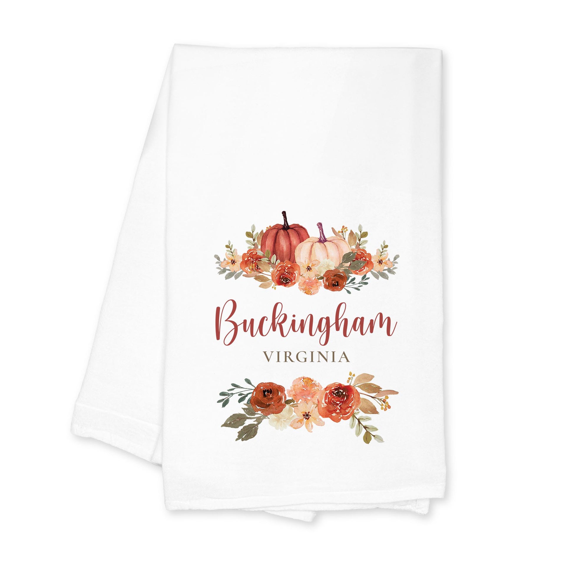Cotton Tea Towel White-Fall & Harvest Buckingham Virginia -0