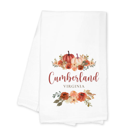 Cotton Tea Towel White-Fall & Harvest Cumberland Virginia -0