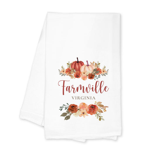 Cotton Tea Towel White-Fall & Harvest Farmville Virginia -0