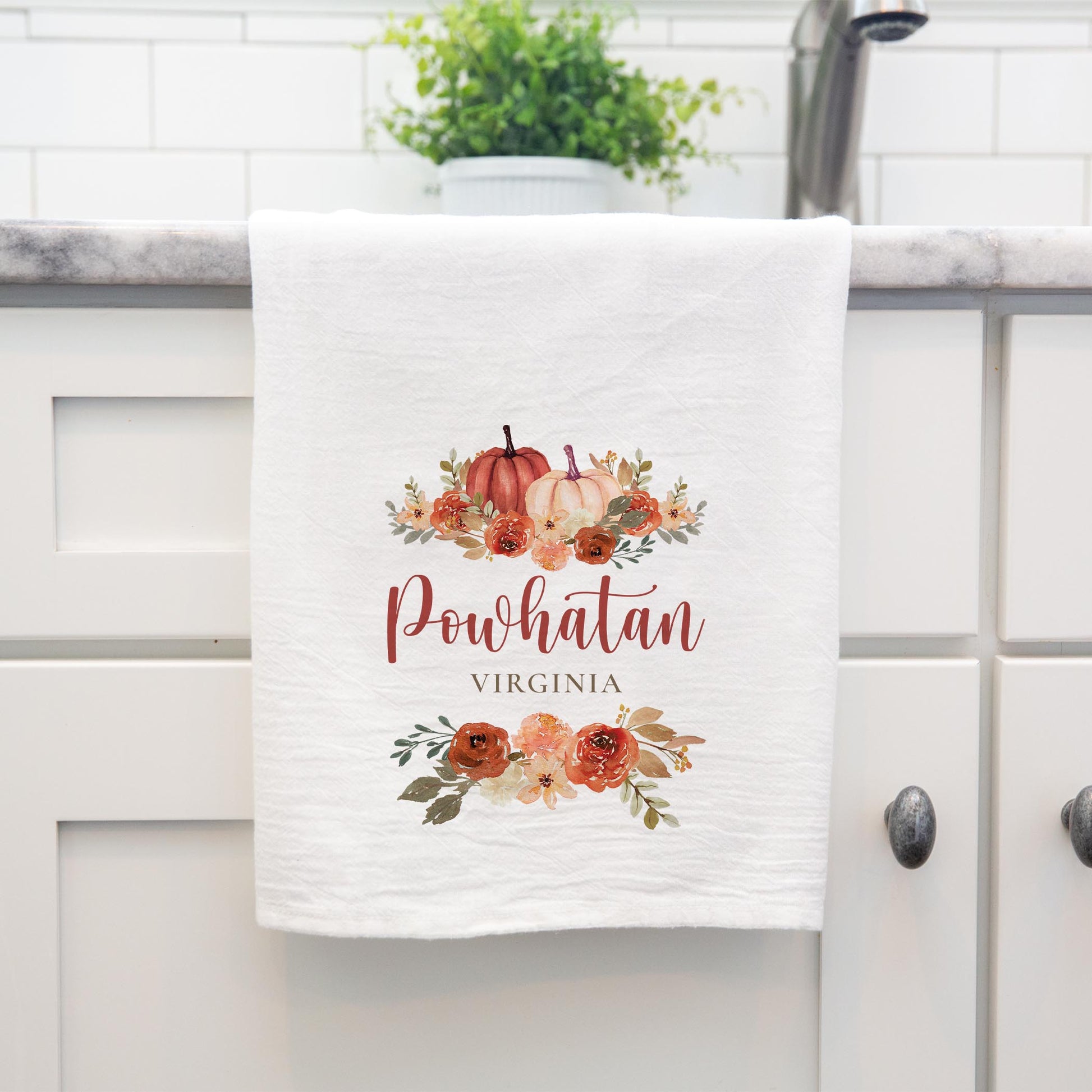 Cotton Tea Towel White-Fall & Harvest Powhatan Virginia -3