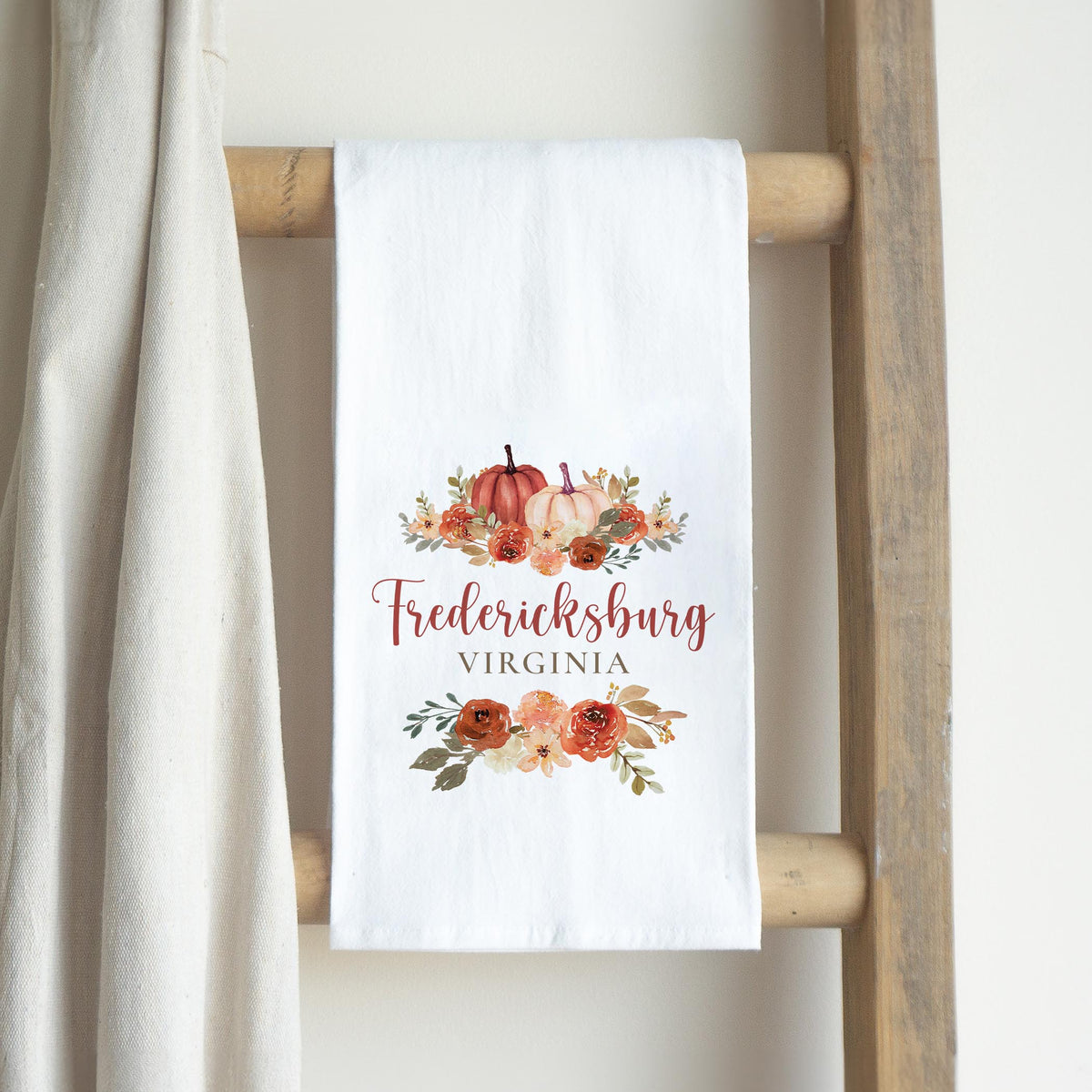 Cotton Tea Towel White-Fall & Harvest Fredericksburg Virginia -2