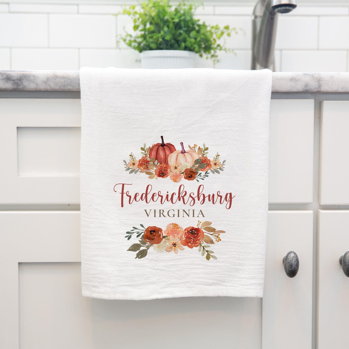 Cotton Tea Towel White-Fall & Harvest Fredericksburg Virginia -3