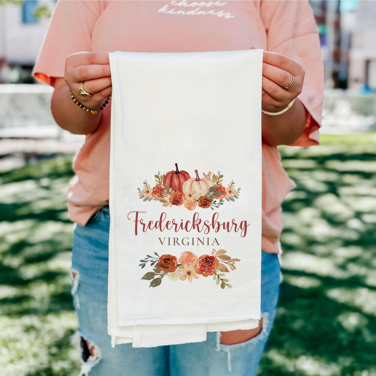Cotton Tea Towel White-Fall & Harvest Fredericksburg Virginia -4