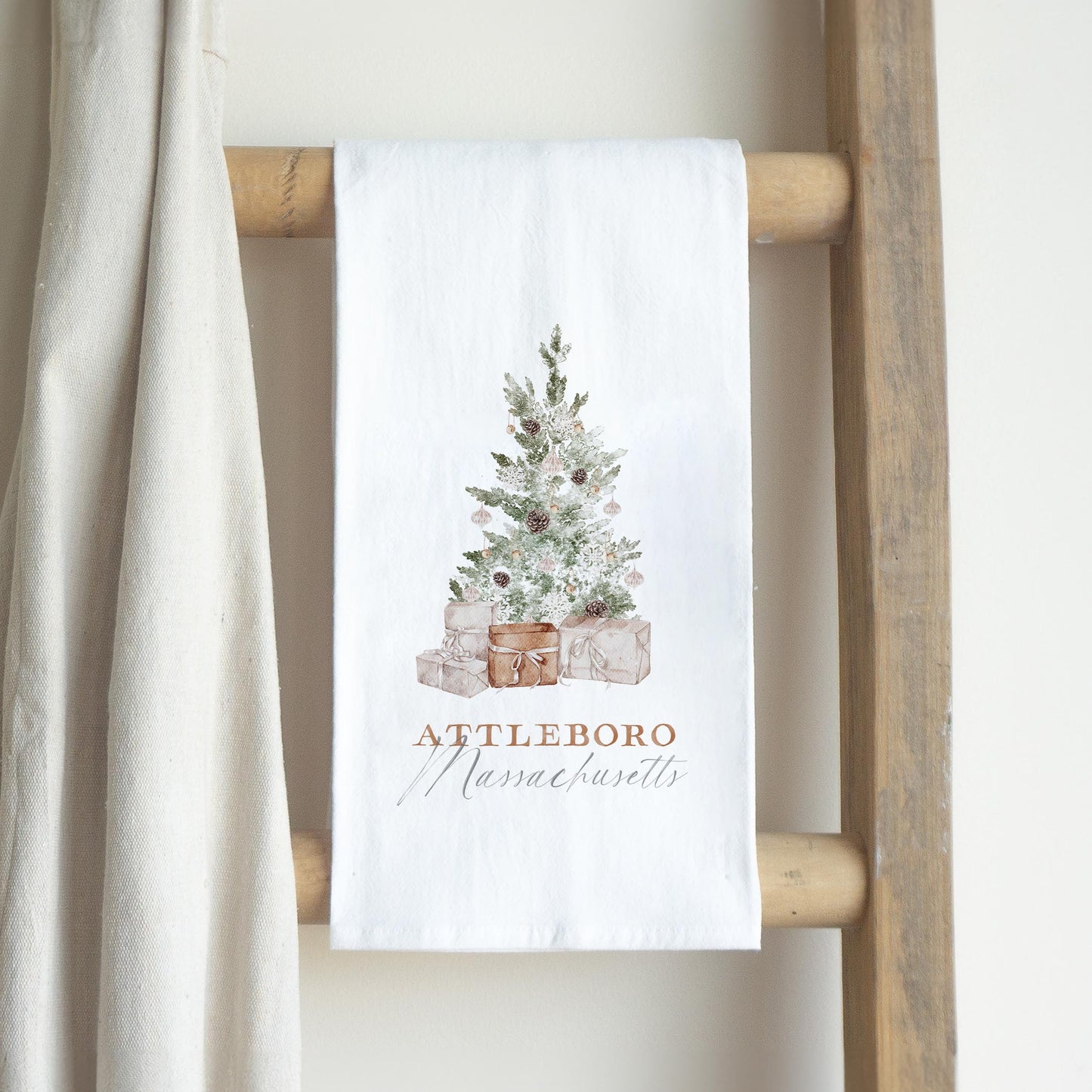 Cotton Tea Towel White-Crystal Cottage Attleboro Massachusetts -2