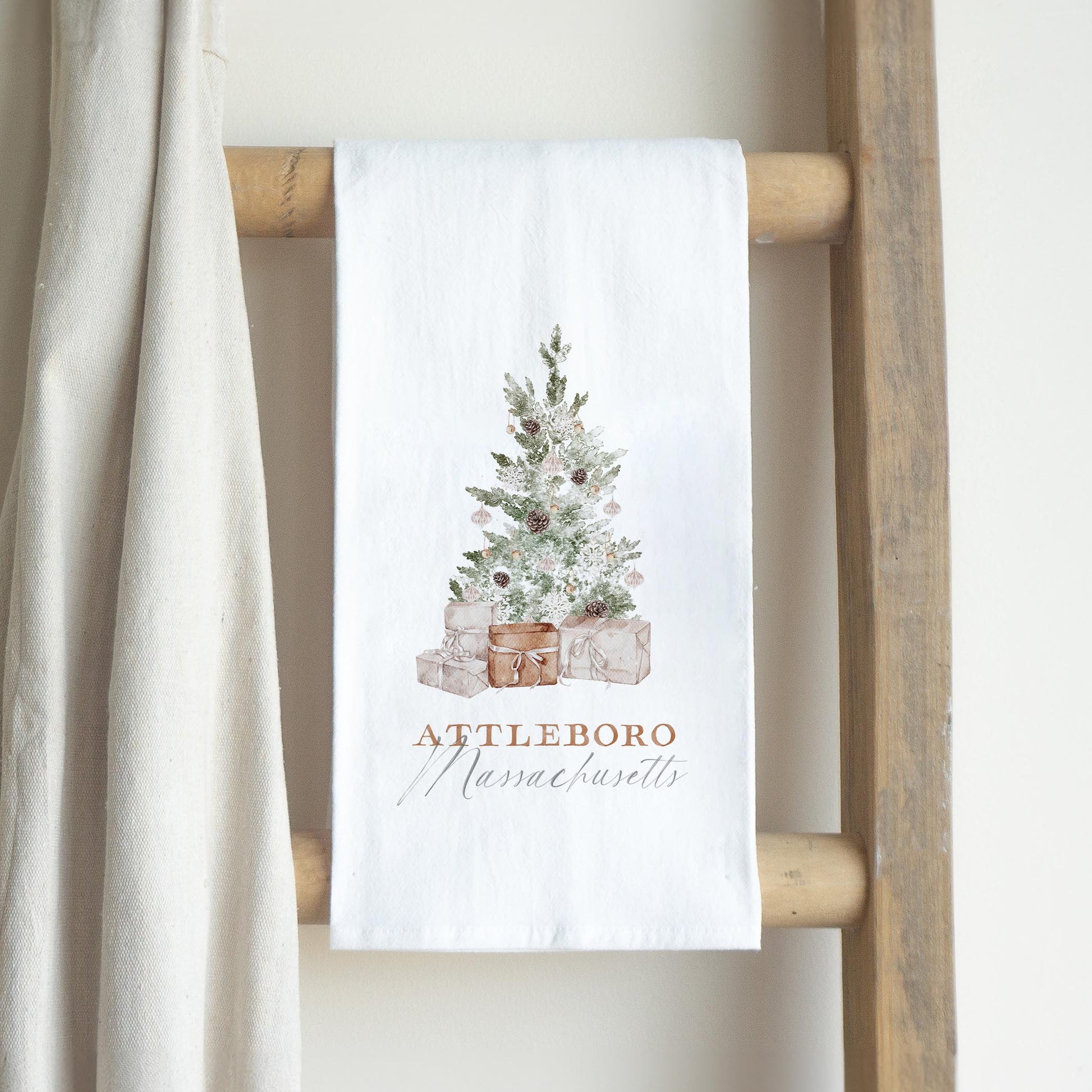 Cotton Tea Towel White-Crystal Cottage Attleboro Massachusetts -2