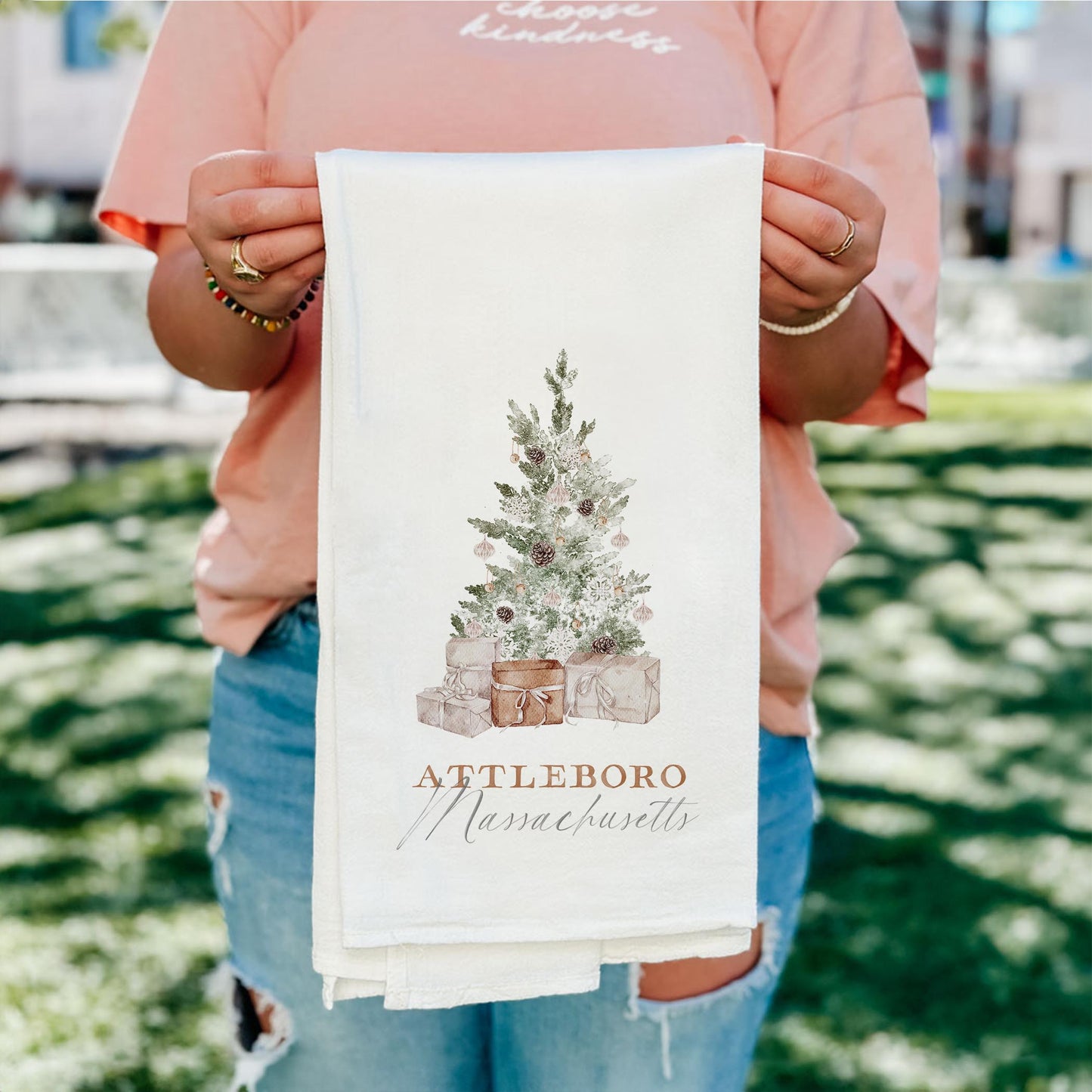 Cotton Tea Towel White-Crystal Cottage Attleboro Massachusetts -4