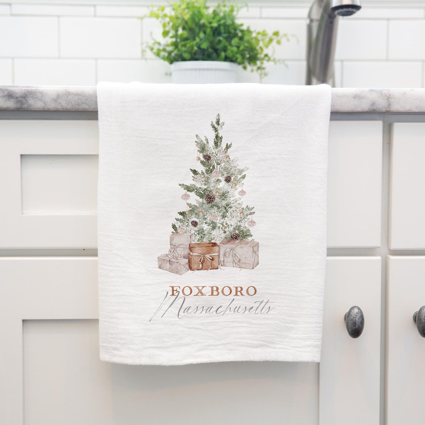 Cotton Tea Towel White-Crystal Cottage Foxboro Massachusetts -3