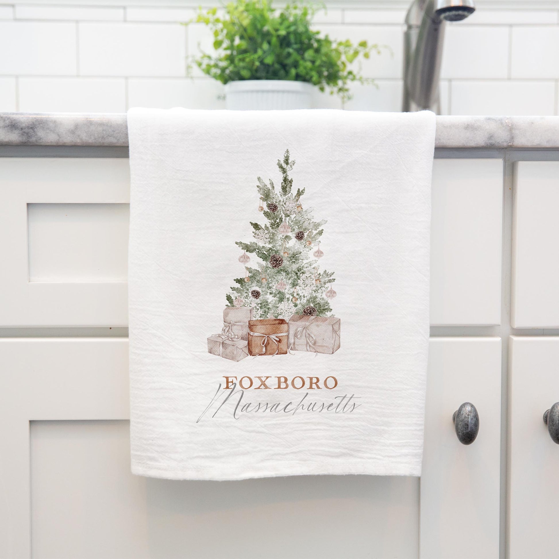 Cotton Tea Towel White-Crystal Cottage Foxboro Massachusetts -3