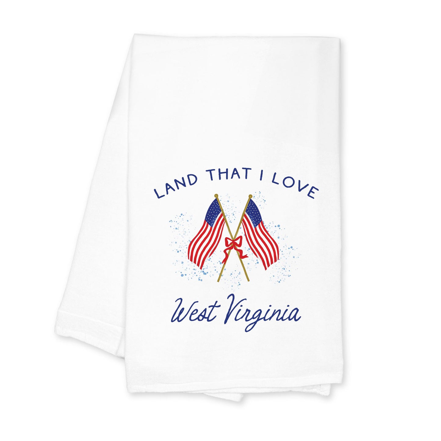 Cotton Tea Towel White-American Summer West Virginia -0