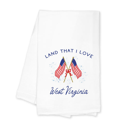 Cotton Tea Towel White-American Summer West Virginia -0