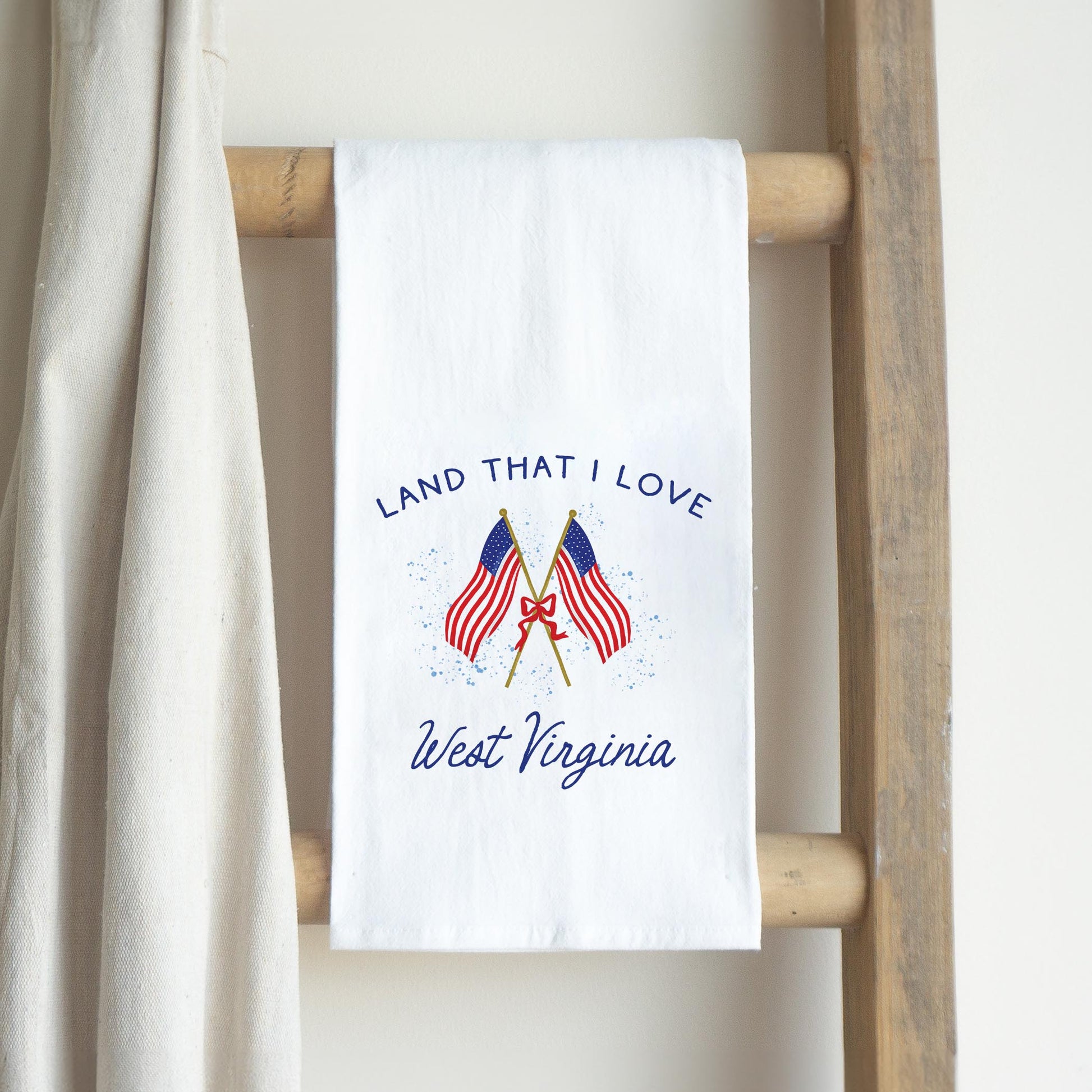 Cotton Tea Towel White-American Summer West Virginia -2