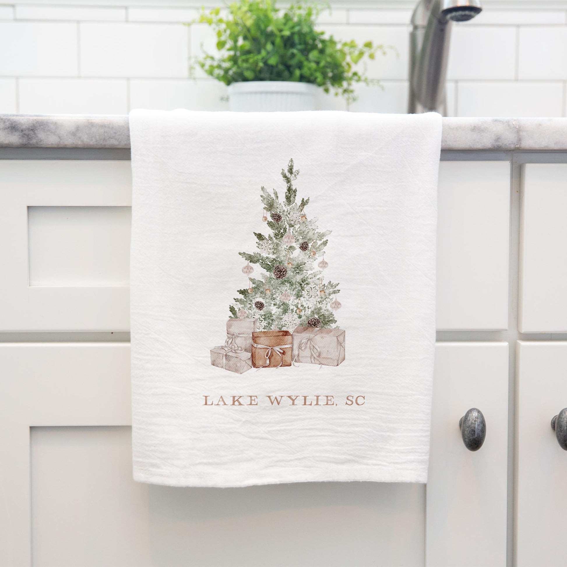 Cotton Tea Towel White-Crystal Cottage Lake Wylie, SC -3