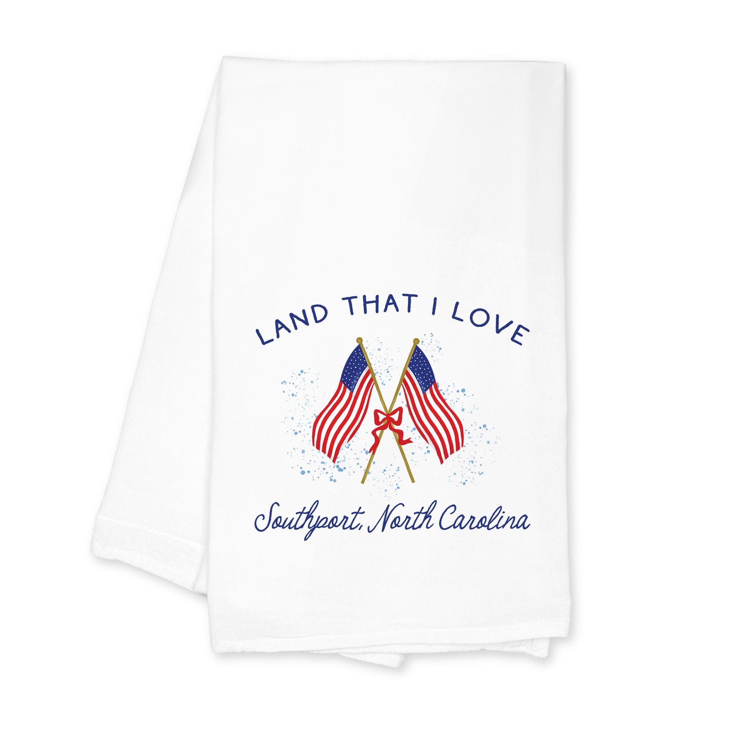 Cotton Tea Towel White-Land That I Love Southport North Carolina -0