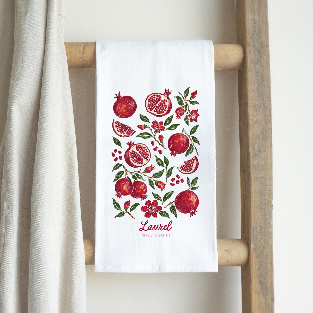 Cotton Tea Towel White-Autumn Orchard | Custom | Your City & State -2