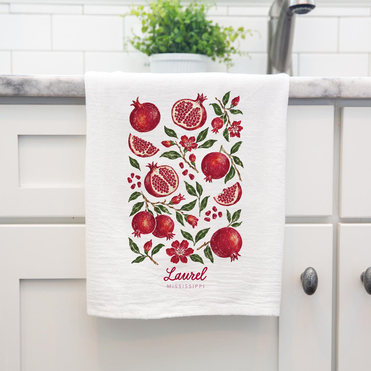 Cotton Tea Towel White-Autumn Orchard | Custom | Your City & State -3